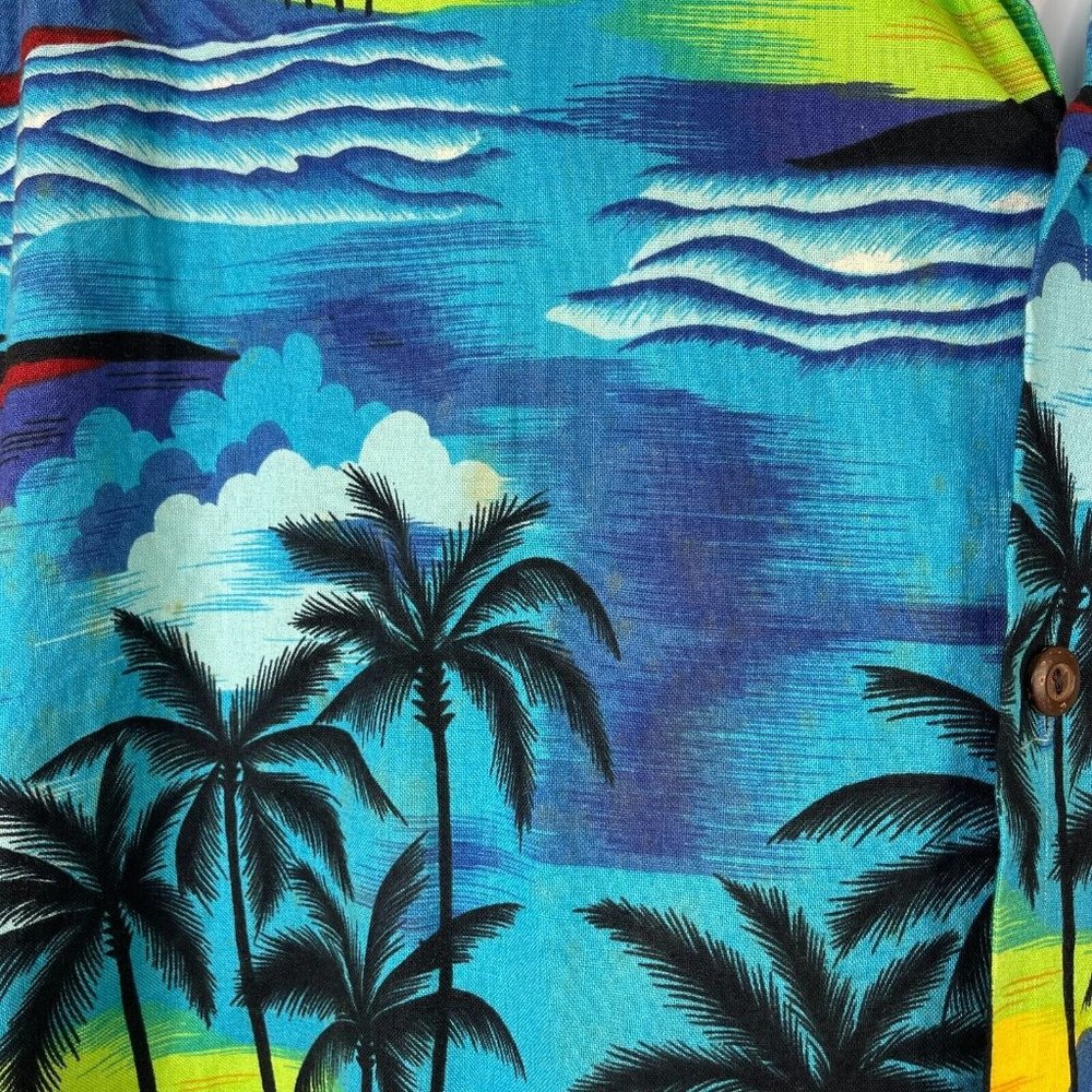Aloha Republic Tropical Sunrise Vintage Hawaiian Shirt XL Mens Slim 48x31 Cotton - Picture 6 of 7